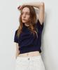 Plack Woman Collared Knit Top Navy