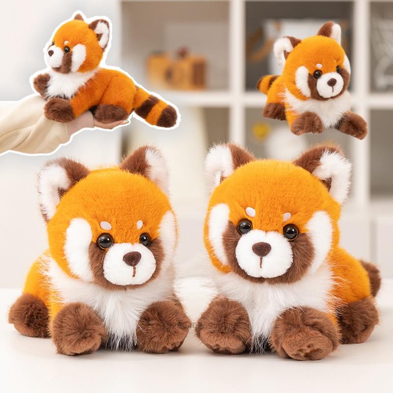 Adorable Fluffy Red Panda Plushie Cute Lying Red Panda Stuffed Animal Soft Toy Zoo Souvenir Gifts For Girl Boy Birthday
