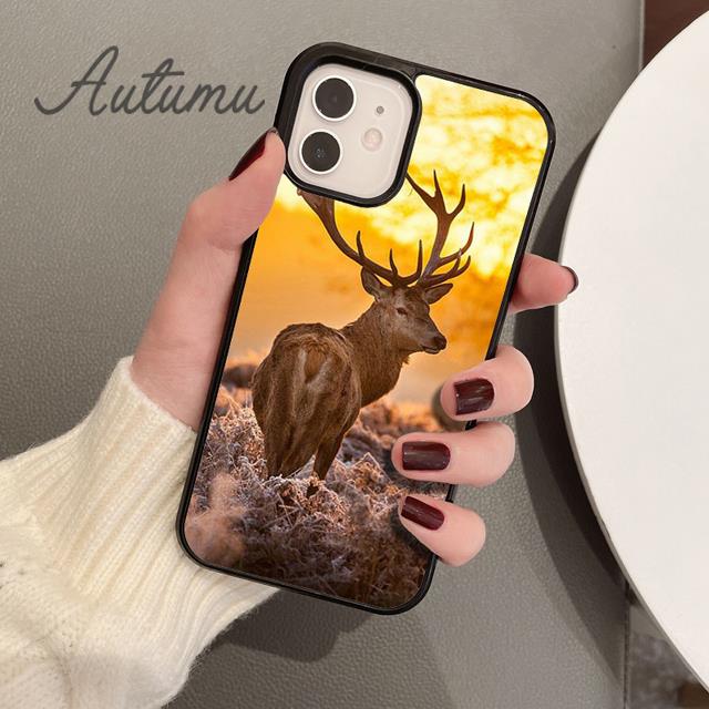 Jagd Deer Sunset Telefon Fall für iPhone 11 12 13 14 Pro Max mini X XR XS SE 2020 6S 7 8 Plus Samsung Galaxy S21 S22 shell