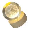 3D Moon Crystal Ball Lamp 1.5W USB Powered 3000K Warm Light Romantic Vibe Decorative Glass Ball Night Light for Home