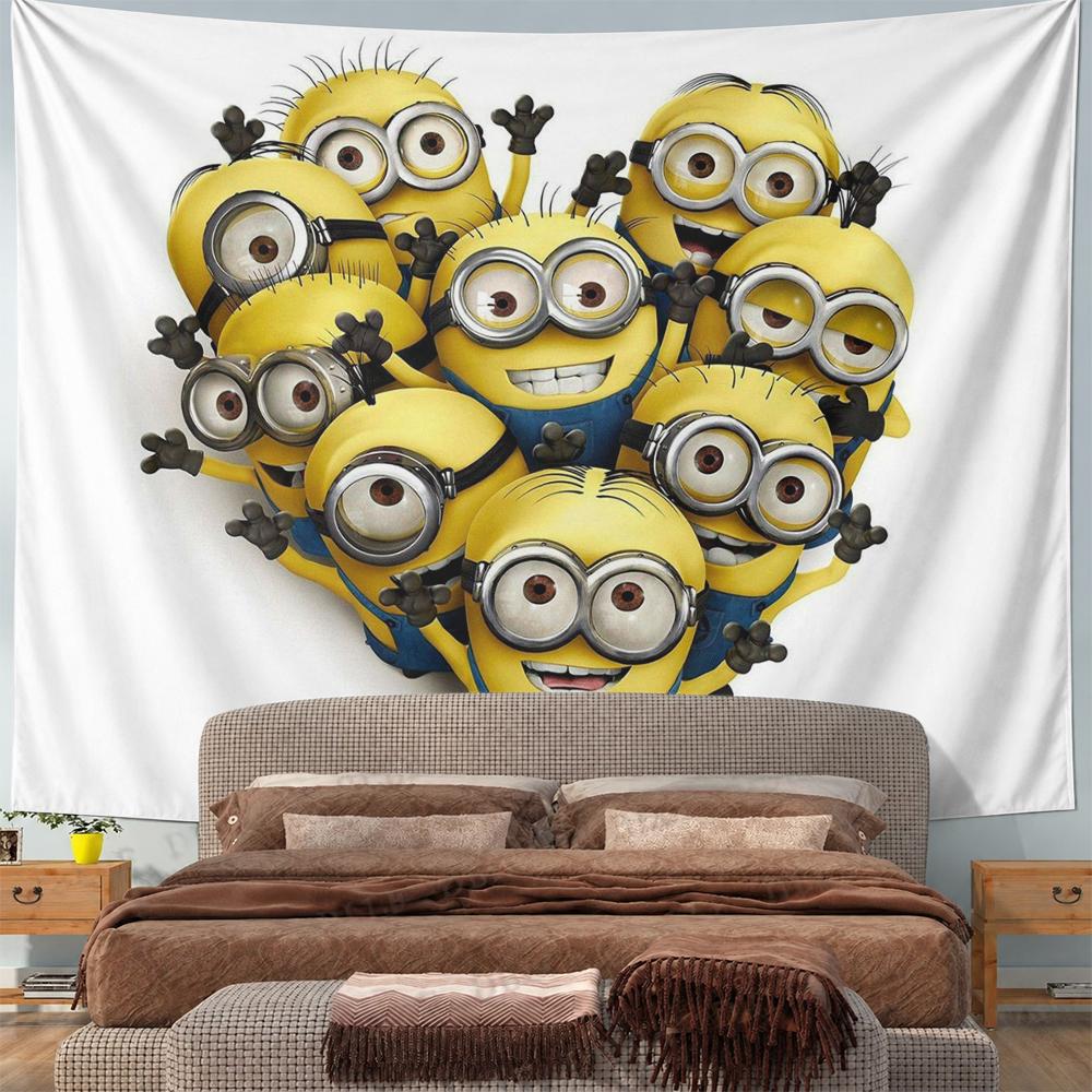 Beautiful Minions Tapestry, Sunny Yellow Vintage Feel, Sweet Gift for Valentine Anniversary and Wedding with Wow with Grace with Fun Sparkle