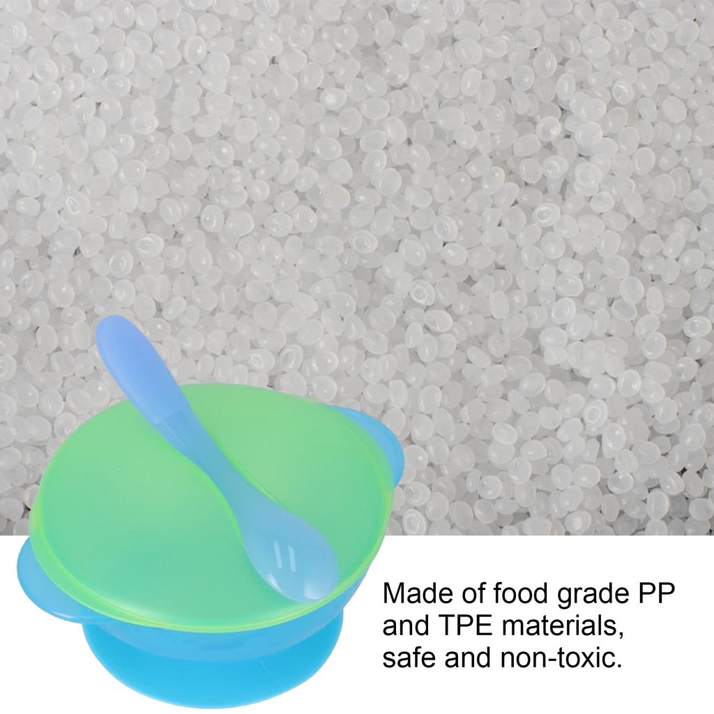 Baby Suction Bowl with Lid and Spoon Set Food Grade PP Machine Washable Baby Feeding Bowls