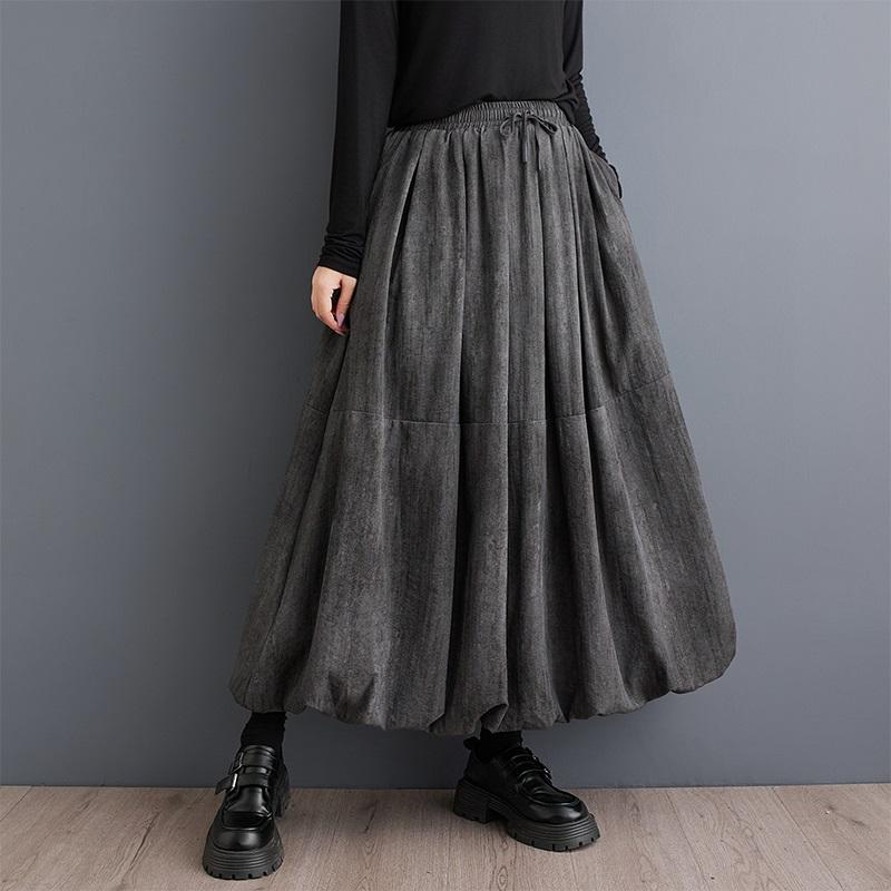 Gonna Lunga Casual Larga a Vita Alta Vintage Primavera Autunno per Donna Gonne Gonna Donna