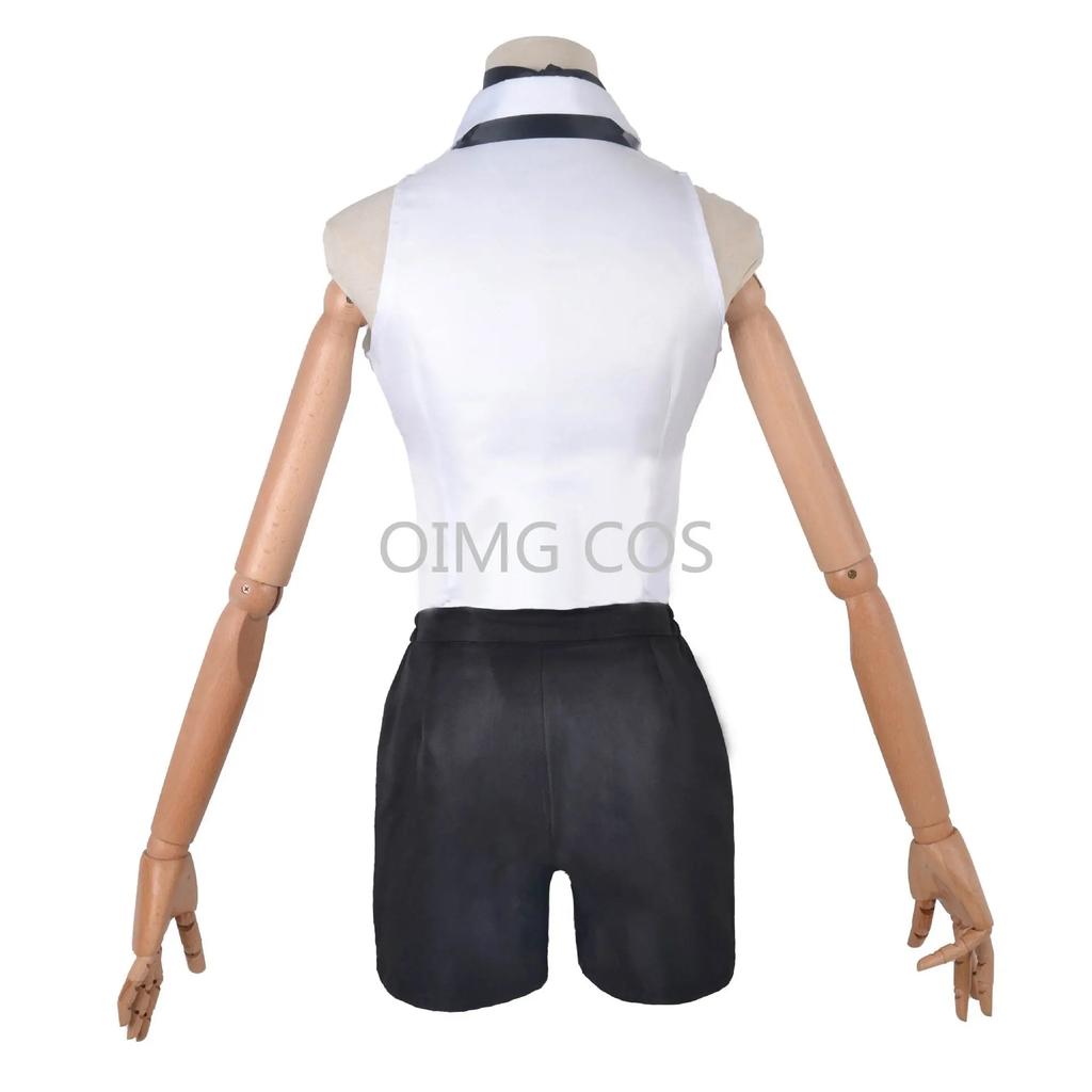 Chainsaw Reze Cosplay Costume Outfits Shirt Tie Short Wig Neck Ring Women Anime Uniform Halloween