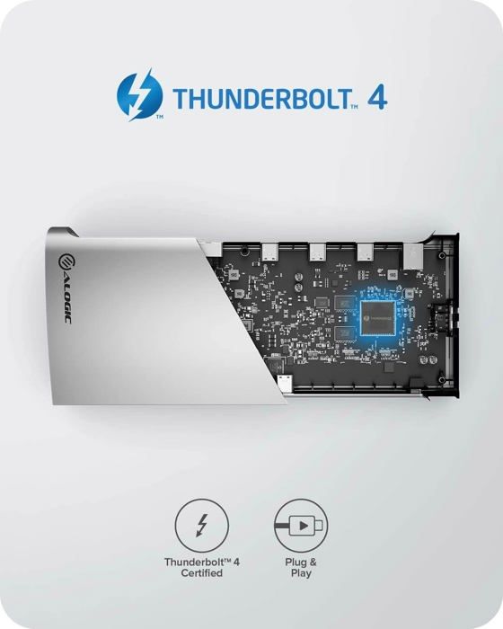 Station d'accueil thunderbolt 4 - alogic blaze - 10-en-1 - 40 gbit/s - double écran 4k