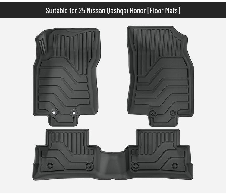 Eco-Friendly TPE Floor and Trunk Mats with Seat Back Cushion for 2021-2025 Nissan Qashqai