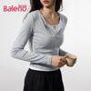 Baleno Women's Long-Sleeve Slim-Fit Half-Zip Pullover