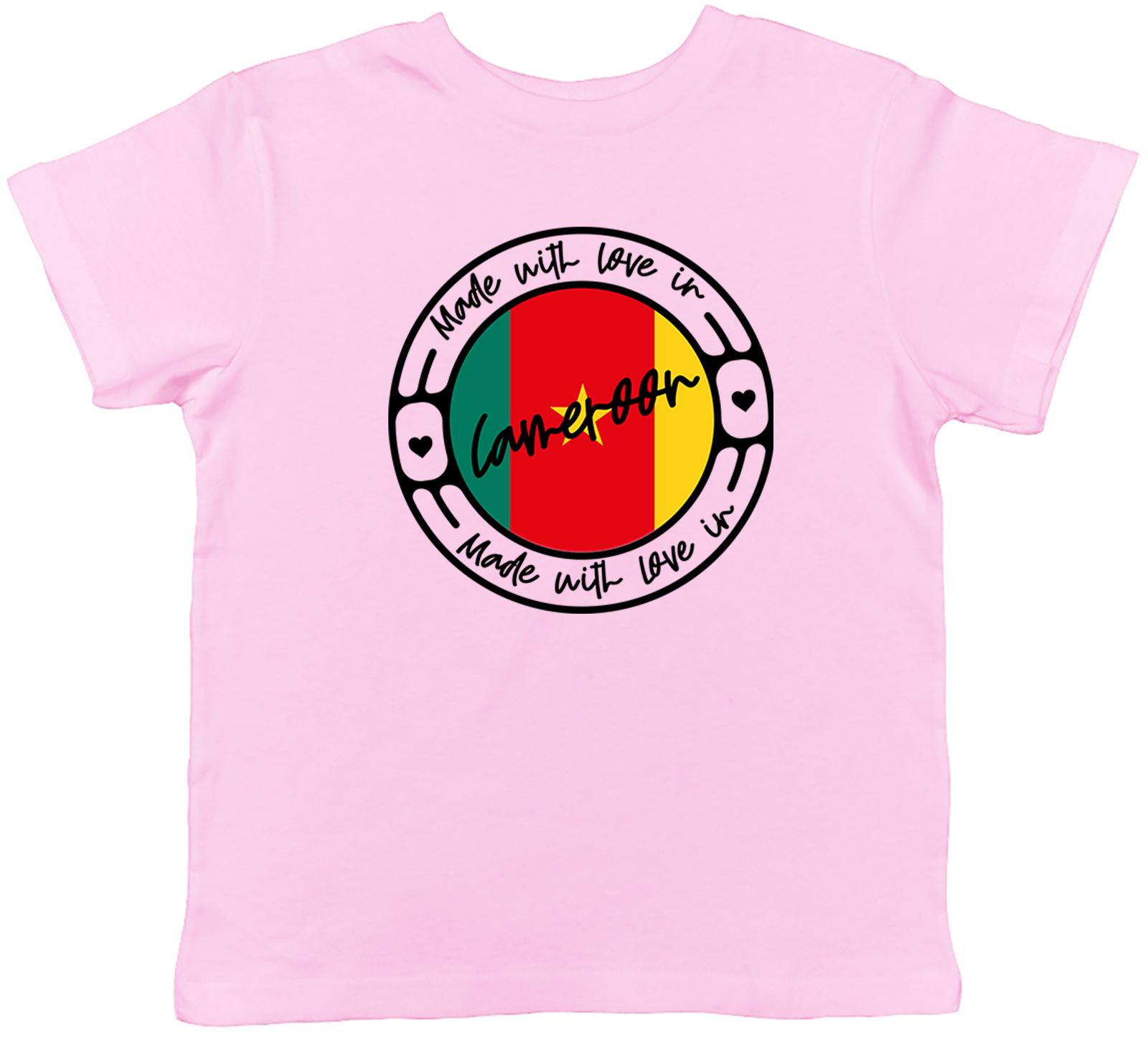 

Made With Love In Cameroon Country Childrens Kids T-Shirt Boys Girls Gift 160