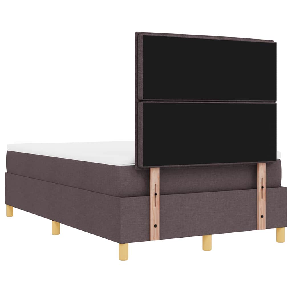 Box Spring Bed with Headboard Dark Brown 190 x 120 cm Fabric
