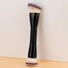 2 In 1 Professional Double Ended Makeup Brush Large Round Head And Handle For Foundation Concealer Setting Travel Make Up Tool