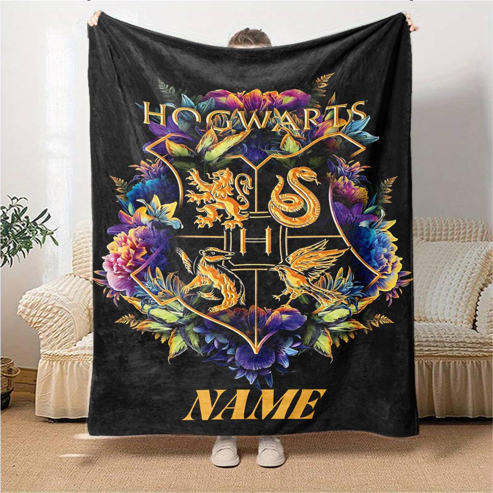 Custom Name "Harry Potter's Magical Journey" blanket for Couch & Bed, Plush Cozy Fuzzy Blanket Super Soft & Warm Blankets for Fall and Winter. 0908113