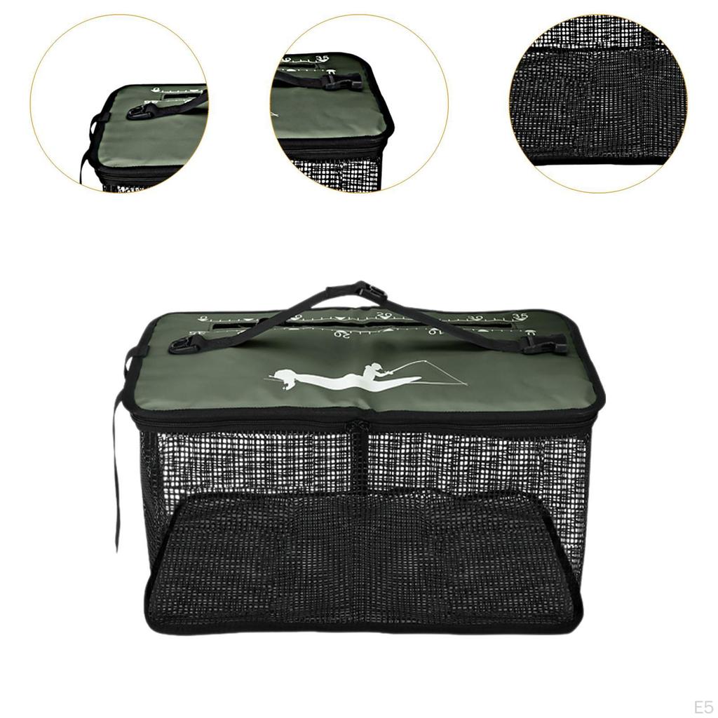 Fish Protection Net Collapsible Cage Convenient Easy Carrying Basket Fishing Bucket for