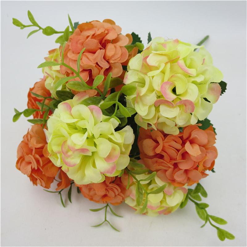 Heads 10 Artificial Hydrangea Fake Silk Flowers Bouquet Bunch Wedding Decor Home
