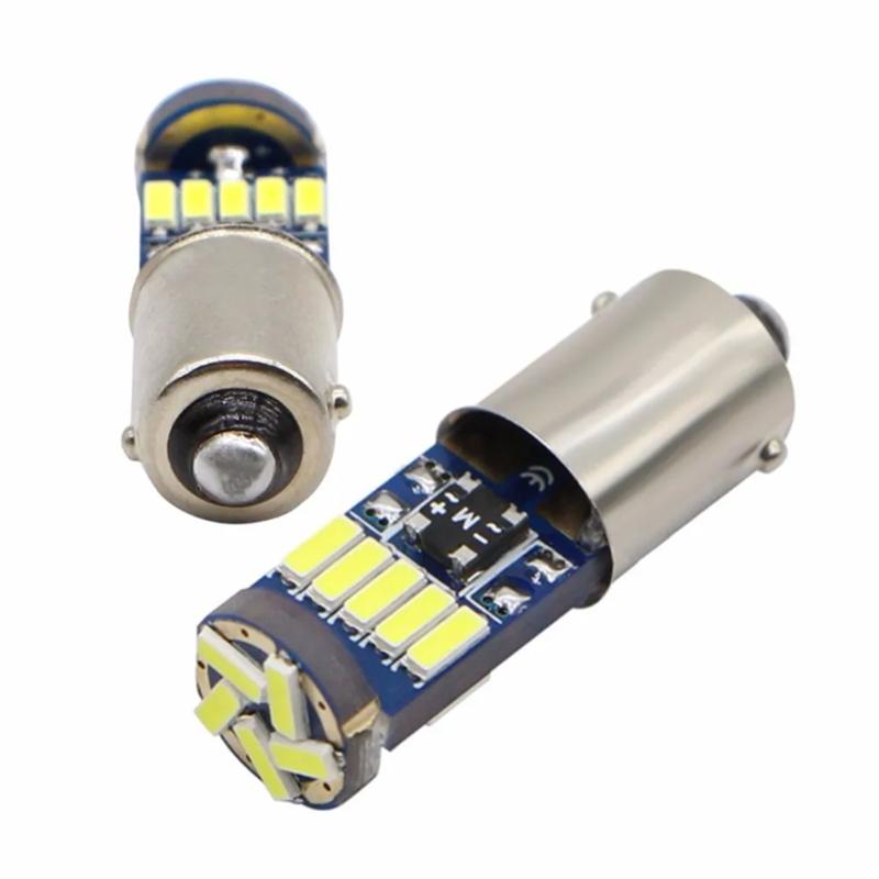 10Pcs Ba9s LED Bulbs T4W T2W T3W White 4014 15-SMD T11 H6W Car LED Interior Dome Light Reading Door Trunk Clearance Lamp 12V