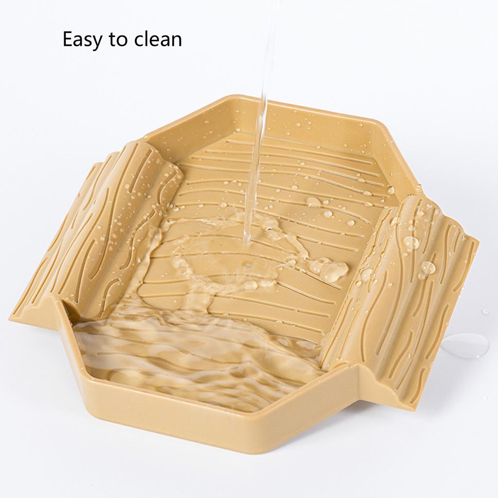 Miniature Turtles Soaking Tub Habitat Simulation Plastic Reptiles Bath Water Basin with Ramp For Indoor And Outdoor