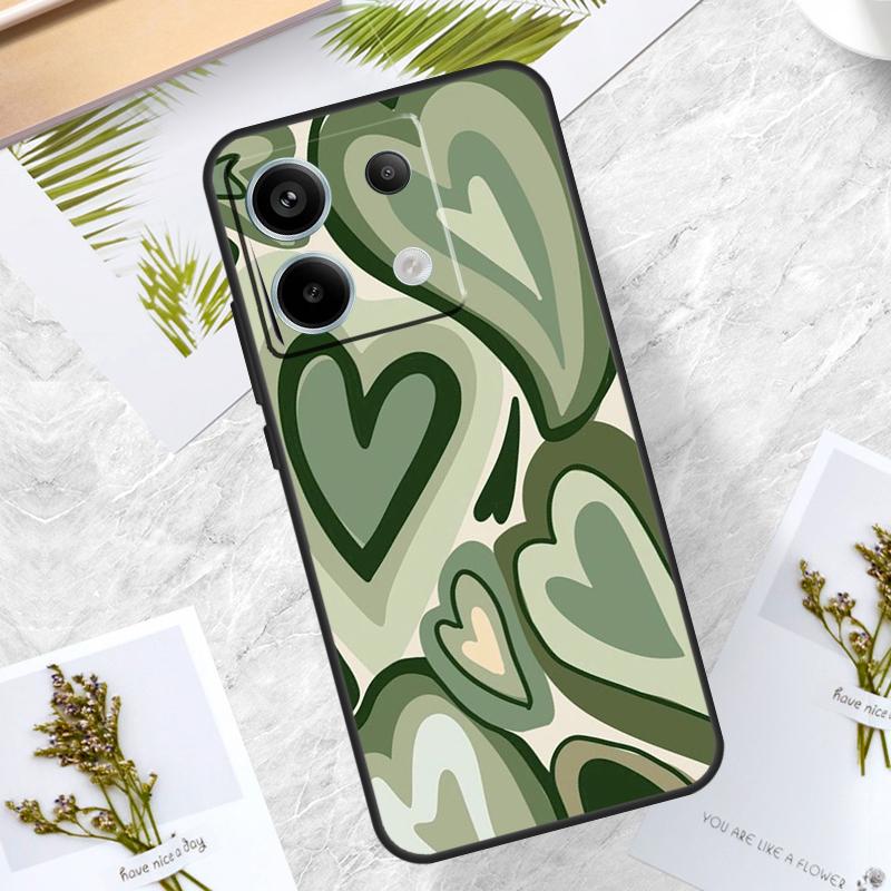 Brown Purple Hearts Swirl Pattern Case For Xiaomi Redmi Note 14 13 12 11 10 9 15 Pro Plus Redmi 13C 14C 15C 10C 12C 15 Cover