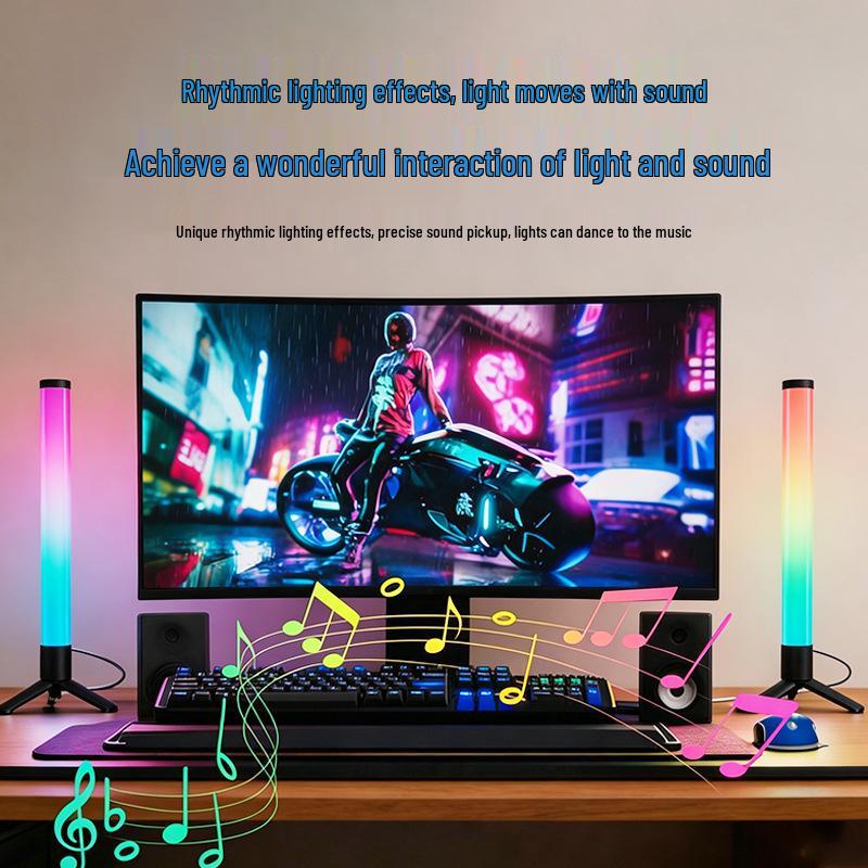 Sound-Activated LED Atmosphere Light - 360° Desktop Illumination for Gaming, Living Room, Bedroom