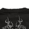Suéter de punto de manga larga con cuello Y2KO, moda gótica, Harajuku, Punk Rock, Hip Hop, Calavera, llama oscura