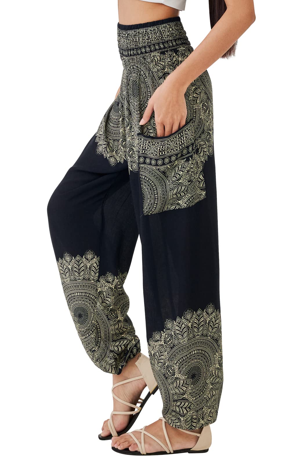 

Joob Joob Boho Pants for Women Hippie Harem Pants Yoga Pants Comfortable Bohemian Flowy Hippie - - Women s - Outfit, Onyx, Small-Medium оникс