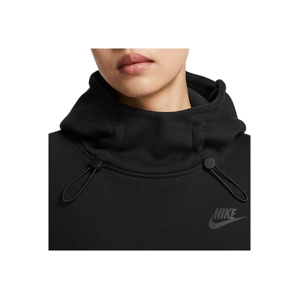 Nike FW24 Tech Fleece Solid Color Comfortable Loose Versatile Hoodie Women Hoodies Black FV6323-010