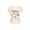 Summer New Cartoon Fun Printing Mobile Phone Sweet Spice Girl Short Sleeve T-Shirt Women's Casual Wear Versatile Top T-Shirt
