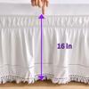 Stretchable Under-bed Covering Skirt Ruffled Bedspread White Fringed Bed Skirt  Hotel