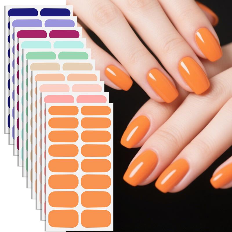 Adesivi per unghie in pellicola, Adesivi per unghie a colori solidi impermeabili, Nuovi adesivi per nail art a copertura totale