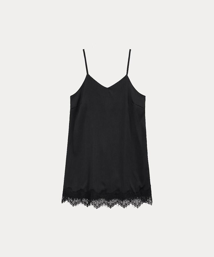 Tabert Satine Midi Lace Dress - Black