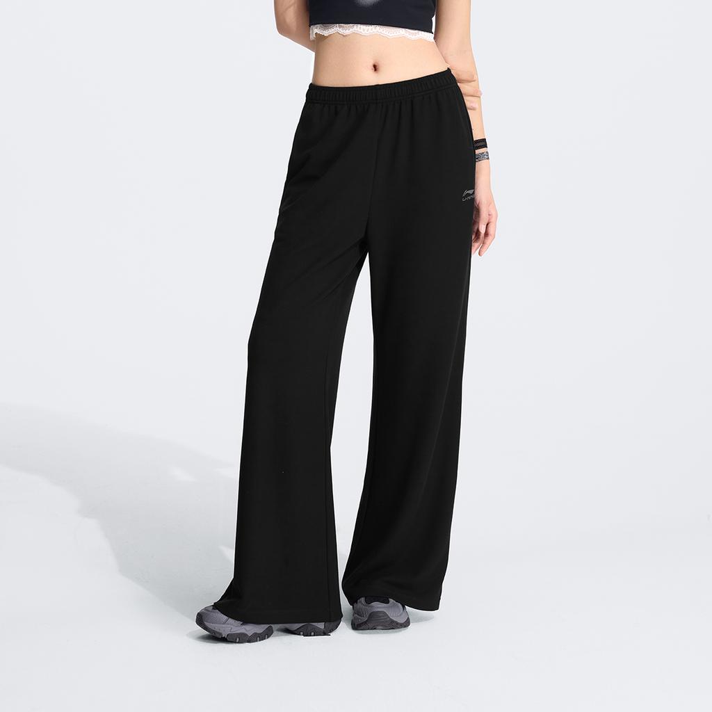 Li Ning Sports Lifestyle Series Logo Stitching Knitted Sports Pants Women pants AKLW258-3