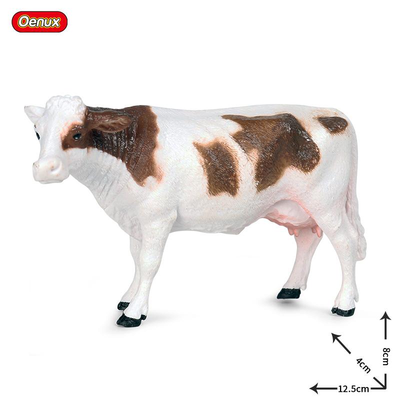 Oenux Zoo World Farm Animal Horse Cow Pig Sheep Goat Donkey Model Action Figures Lion Tiger PVC Educational Cute Kids Toy Gift
