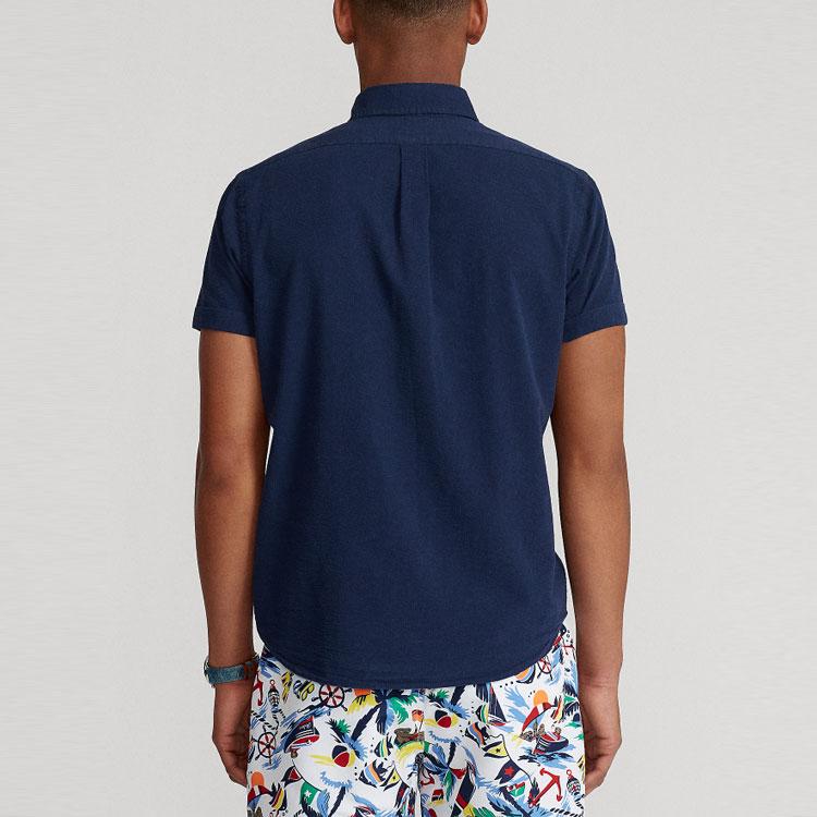 Polo Ralph Lauren SS23 Solid Color Single-Breasted Polo Shirt Men Shirts Dark-Blue MNPOWOV1N820308-410