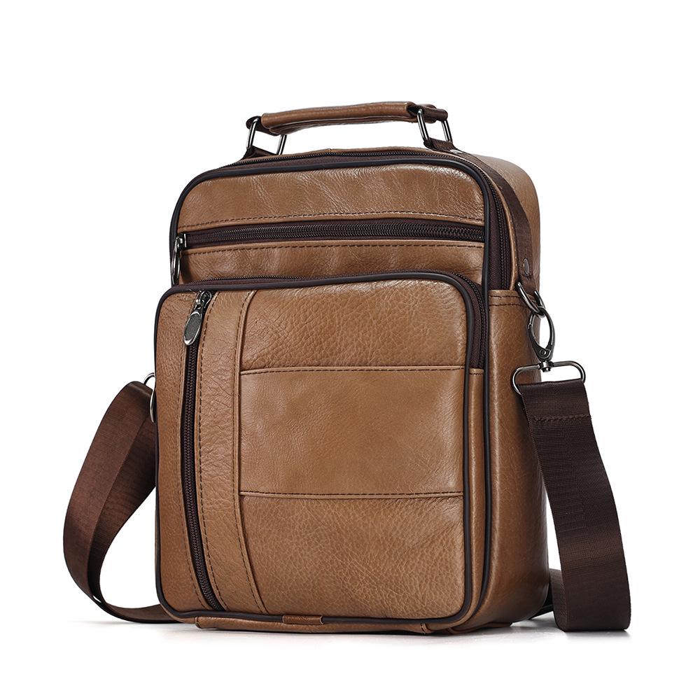 Herren Echtleder Vertikale Umhängetasche - Multifunktionale High-End Schultertasche für den lässigen Pendelverkehr
