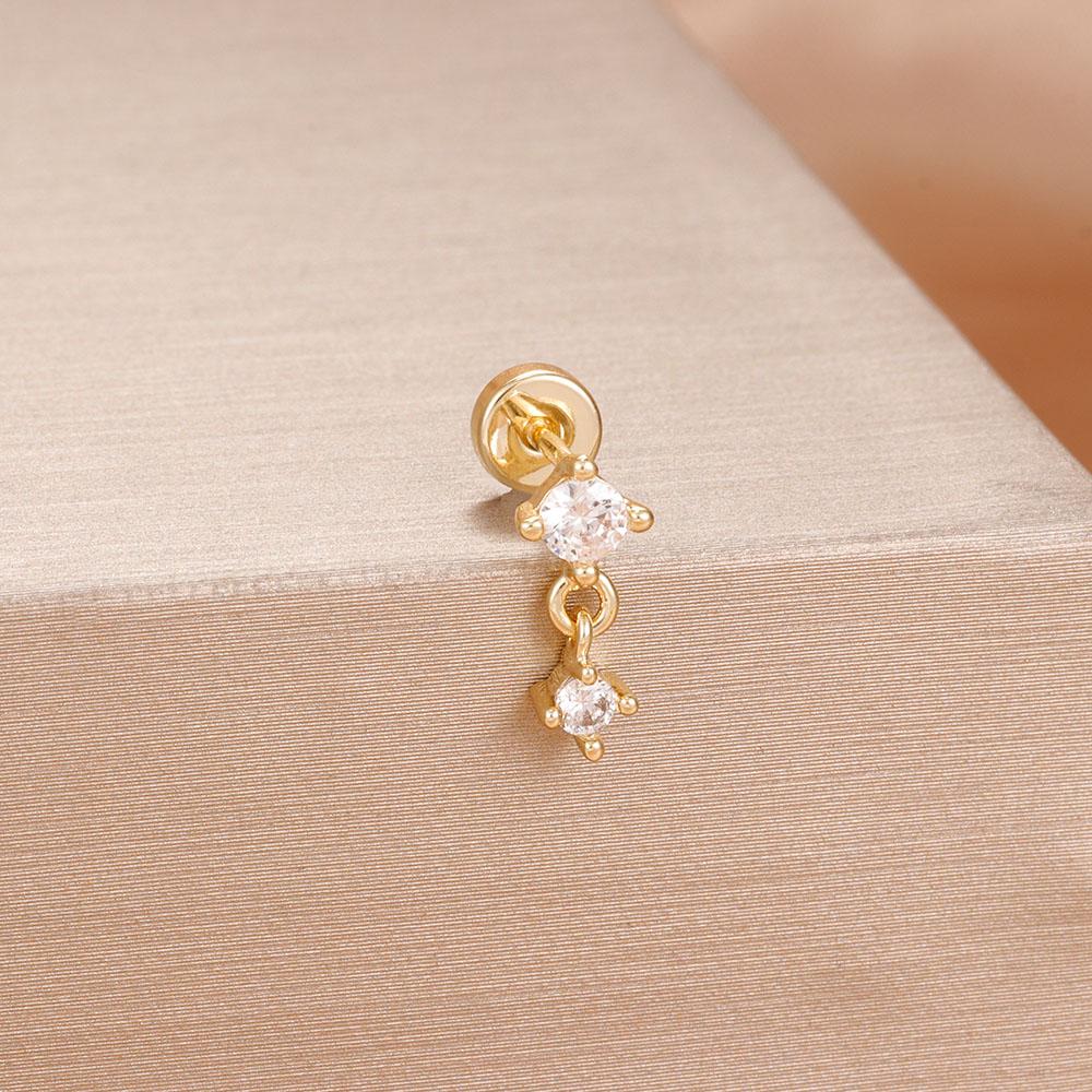 1PC Stainless Steel Star Moon Cartilage Piercing Earrings 18K Gold Plated Helix Tragus Ear Stud Earring Body Jewelry Bijoux Gift