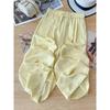 Women's High-End Yellow Tencel-Linen Wide-Leg Pants, Spring/Summer 2025 Collection, Loose Cotton-Linen Straight-Leg Design