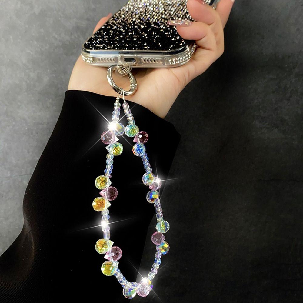Hand-beaded Mobile Phone Lanyard Strap Crystal Car Keychain Fashion Phone Hand Rope