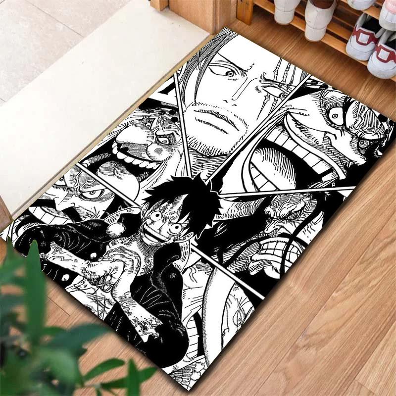 Alfombra de Monkey D Luffy para Sala de Estar, Dormitorio, Decoración de Sofá del Hogar, Alfombrilla Antideslizante para Jugar Niños