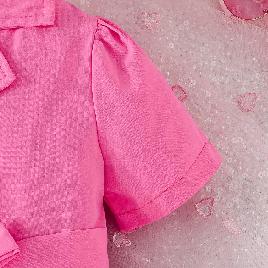 2-8Jahre Kinderbekleidung Mode Kleider Spell Chiffon Bindegürtel Anzugkleider Kinder Sommerkleid