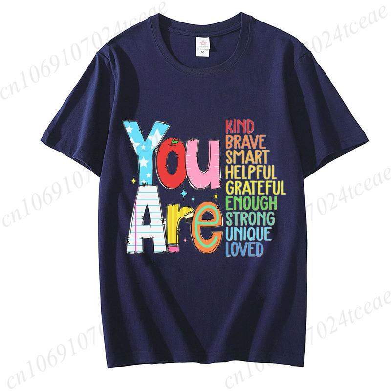 You Are Kinds Shirts for Women Back To School Tees Fashion Casual Teacher Appreciation Tee Trend Tshirts Retro Womens Tshirts