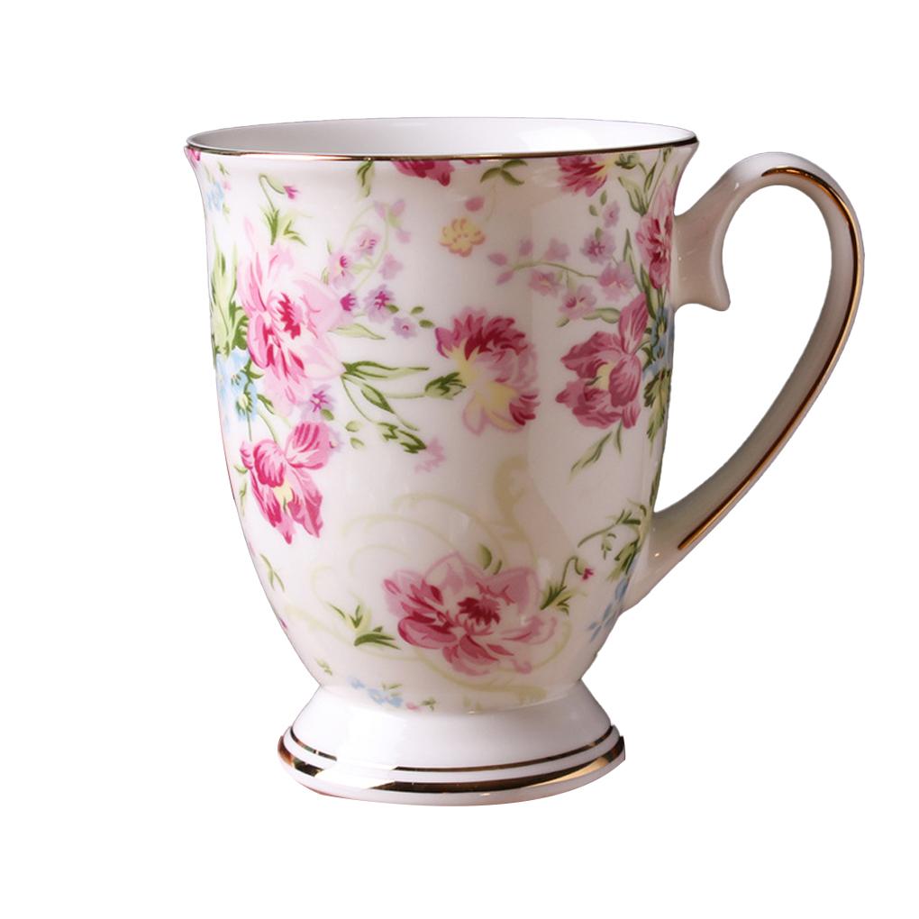 Flower Mug Coffee Milk Water Ceramic Mugs Cup Office Vintage Supplies