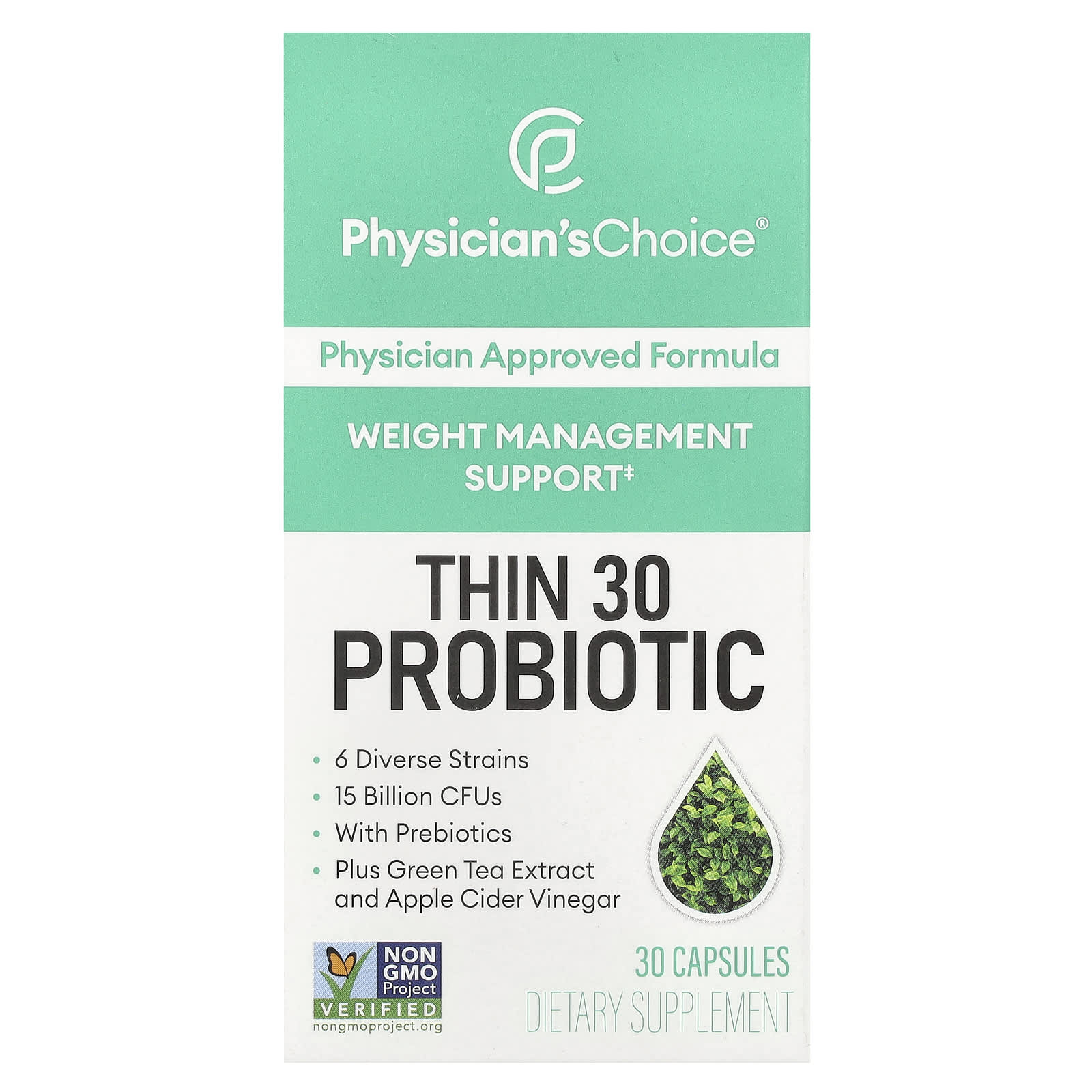 

Physician S Choice, Thin 30 Probiotic, 15 Billion CFU, 30 Capsules