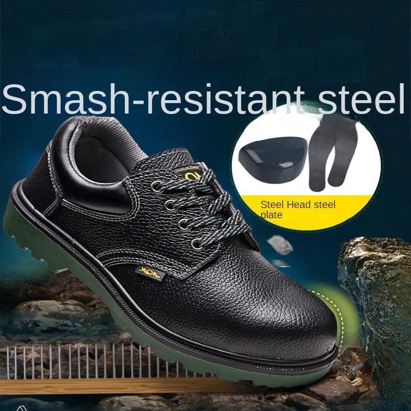 Labor Protection Shoes Men's Anti-Smashing and Anti-Penetration Lightweight Non-Slip Casual Wearproof Oil-Resistant Safety Work Protective Footwear
