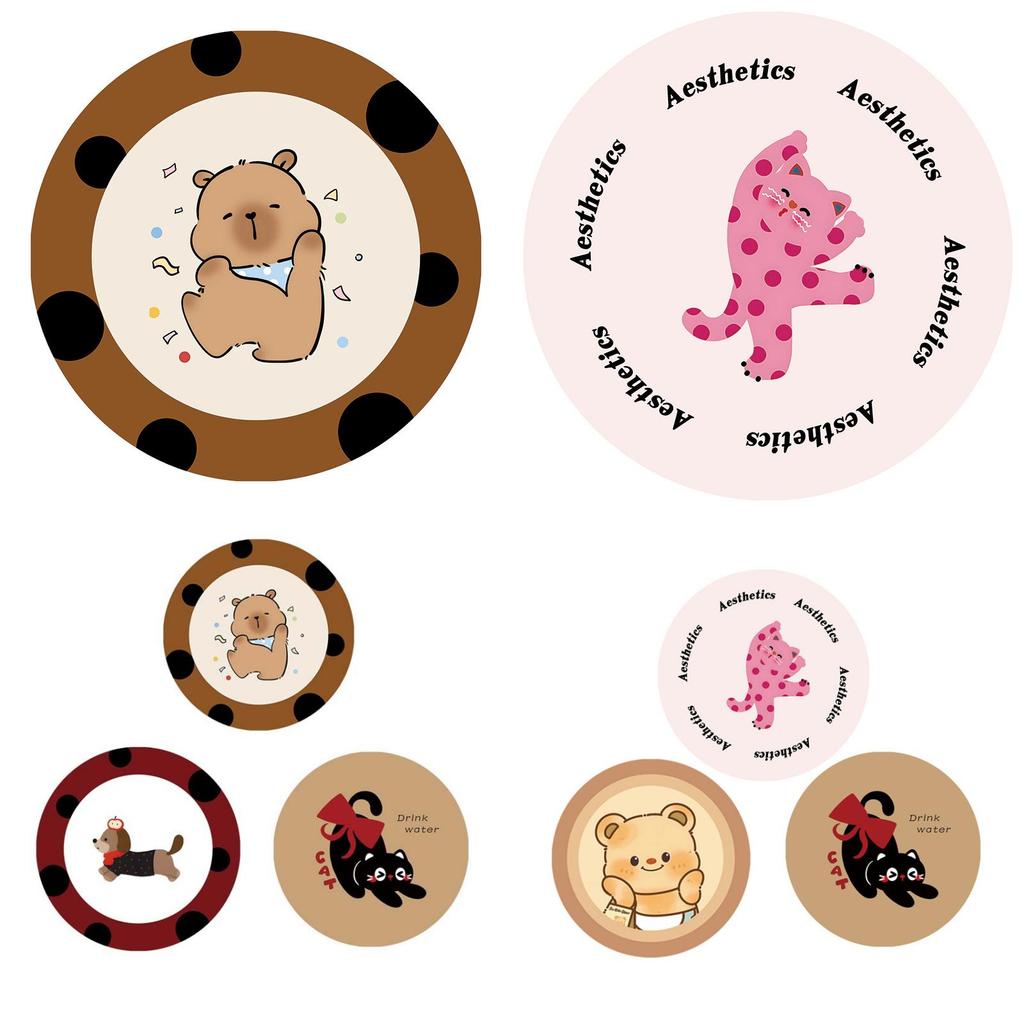 Rubber Cartoon Animal Coaster Set With Absorbent Fastdry Surface For Home Use