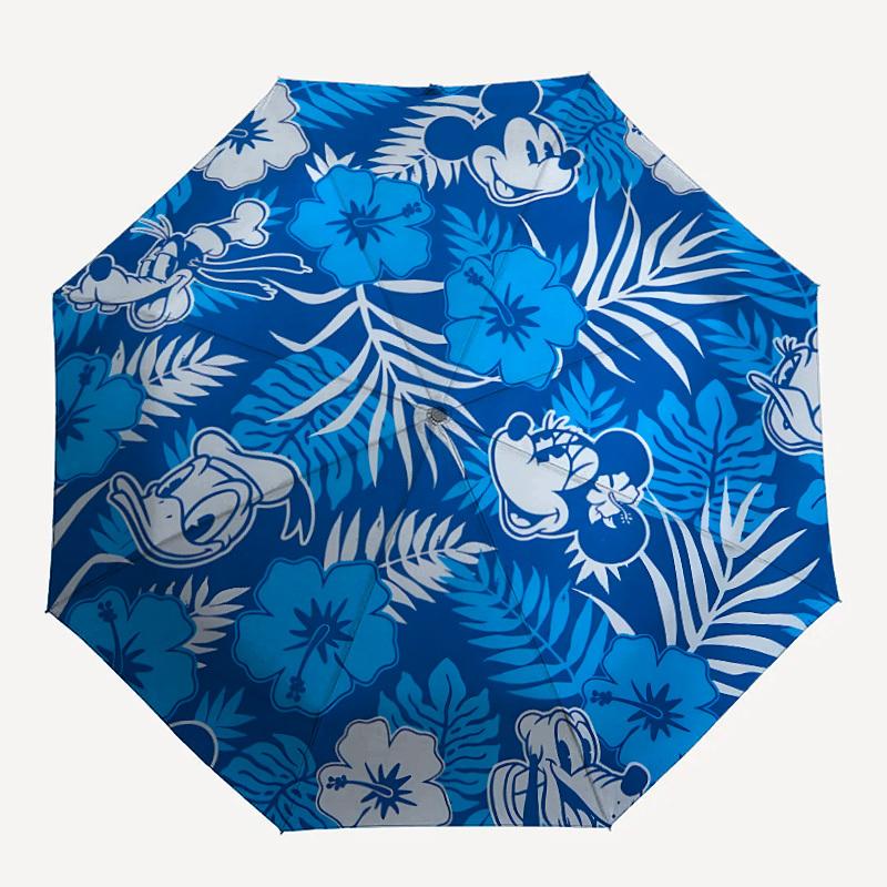 

1pc Mickey MouseDesign Automatic Open/close Folding Umbrella - Compact Travel Umbrella, Heavy-Duty 8-Rib Construction y