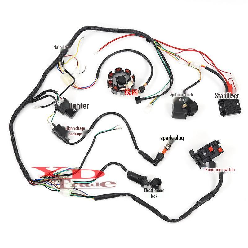 ATV Beach Car Electrical Wiring Harness & Switch CG125-250CC Accessories