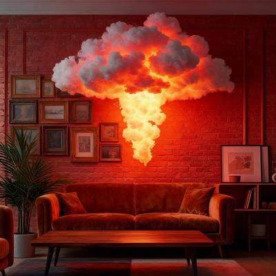 Donnerwolkenlampe mit Bluetooth-kompatibler APP, Musiksynchronisation, Farbwechselndes Licht, USB-betrieben, Schallaktiviertes Dekor