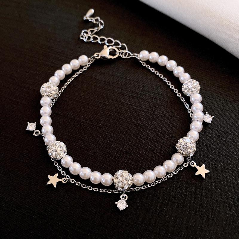 Korean Zircon Octagonal Rose Bracelet - Light Luxury, Elegant Bangle, Fresh Sweet Hand Jewelry