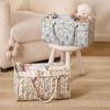 Floral Beige Foldable Mommy Bag Multi-Pocket Diaper Storage Bag  Baby Shower Gift