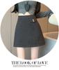 Grauer Wollmischung High-Waist A-Linien Petite Bodycon Rock - Elegante Herbst/Winter 2025 Mode