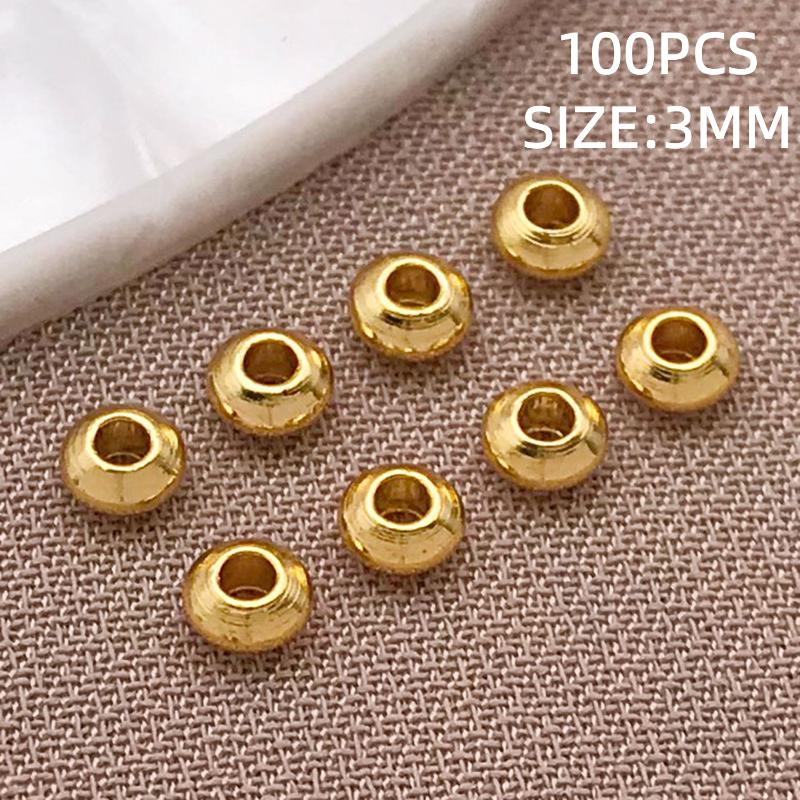 10-100Pcs Stainless Steel Gold Spacer Beads For Bracelet Jewelry Making Diy Flat Round Loose Beads Handmade Jewelry Supplies Cra
