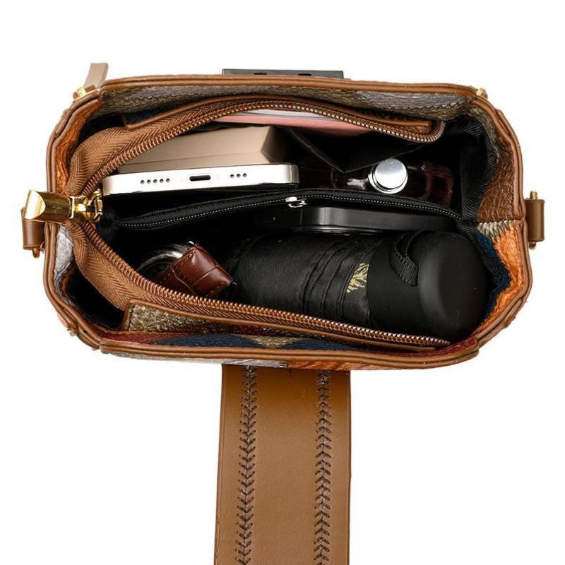 Fashion color matching handbag bag women's new women's bag simple and popular women's shoulder bag versatile messenger bag bag